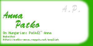 anna patko business card